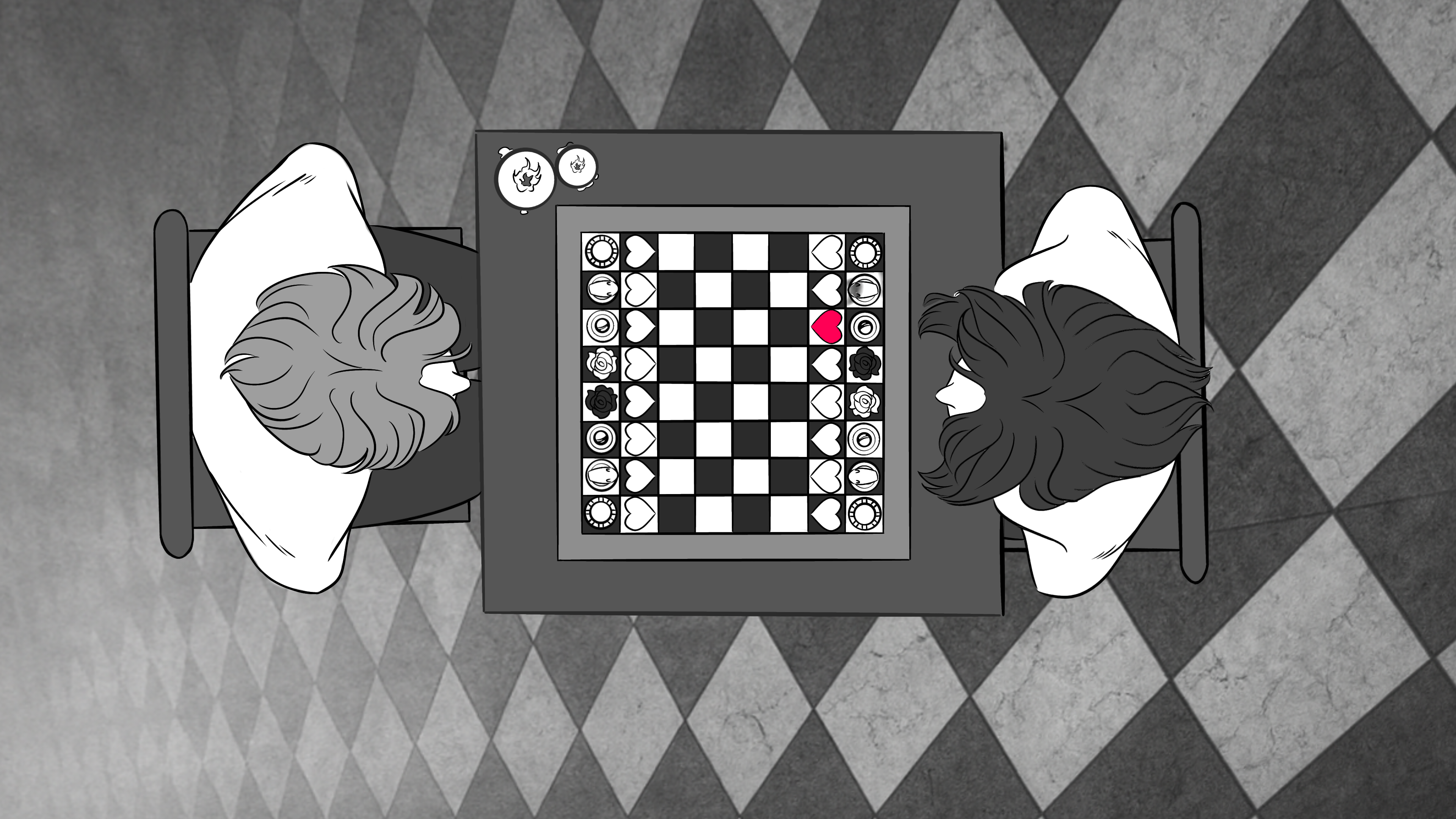 A chessboard in dramatic lighting