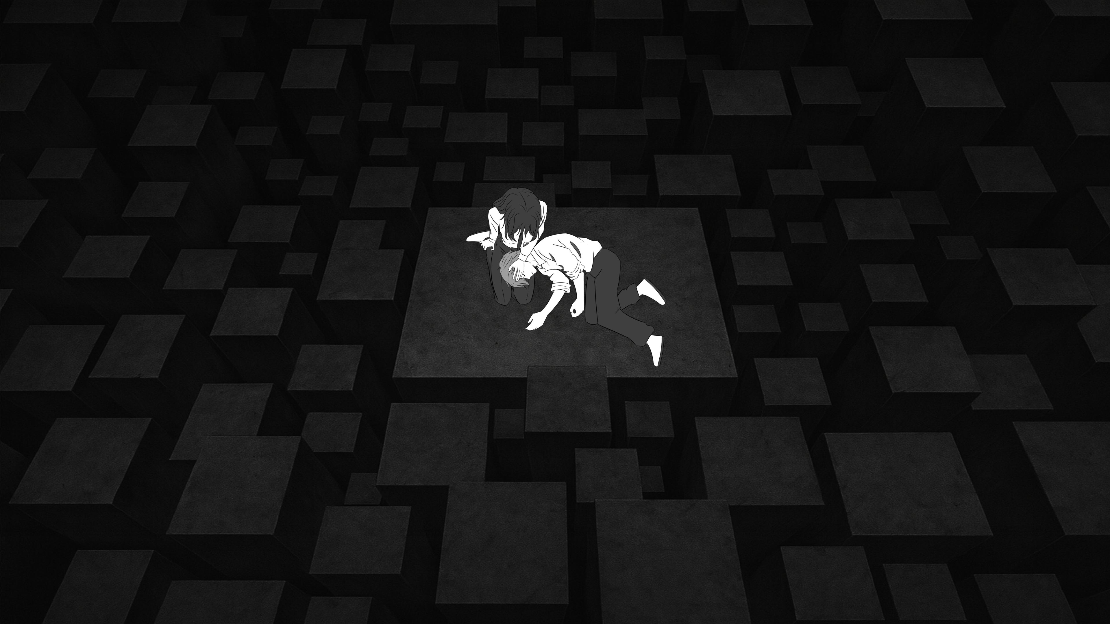 Rocky altar in monochrome