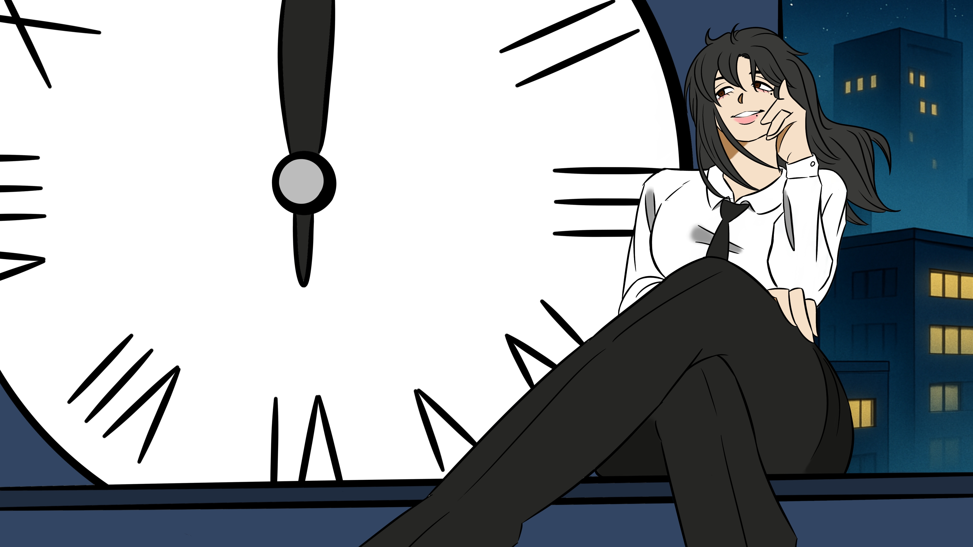 Analog clock with hands fixed at 12